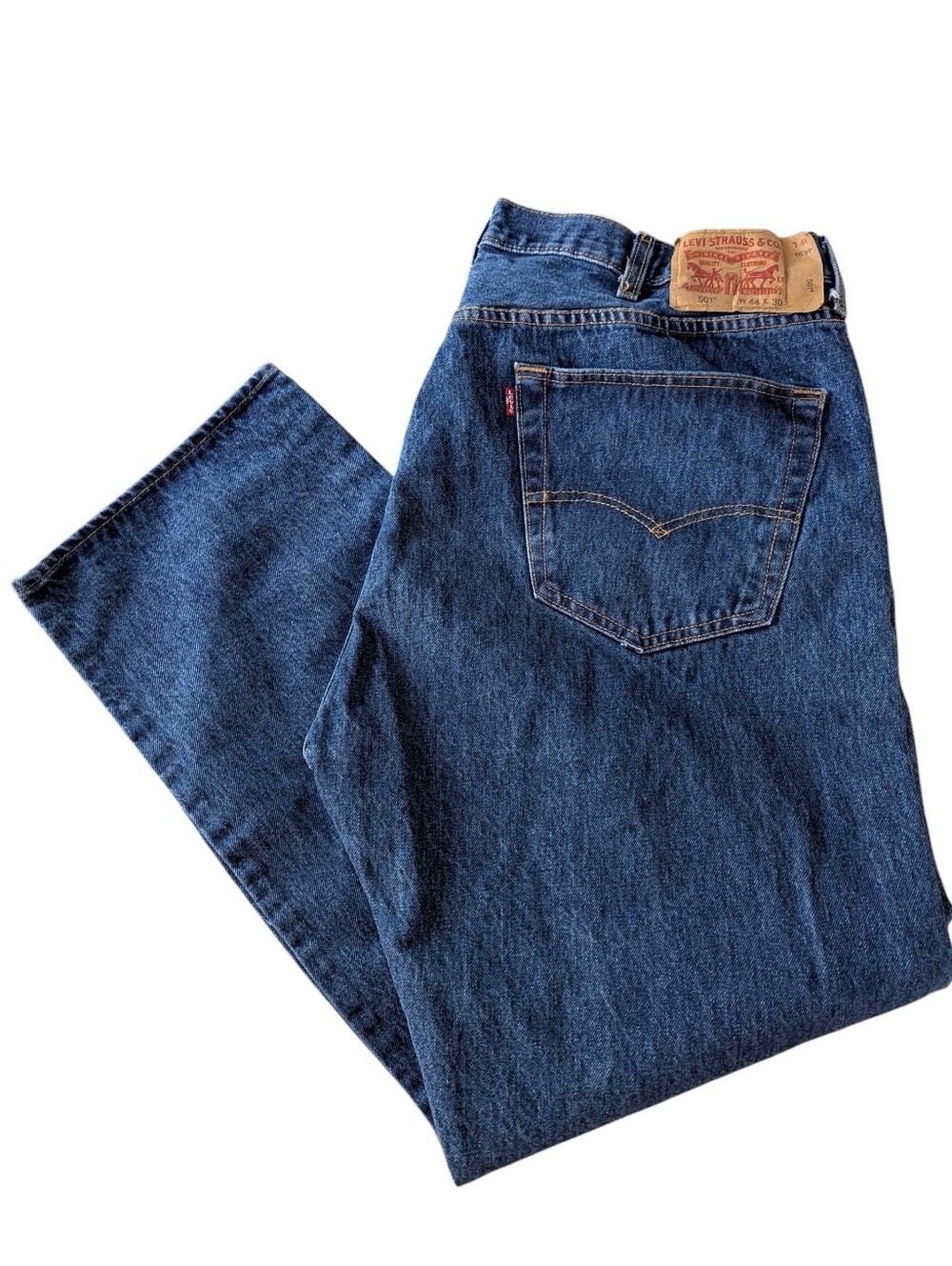 Levi's Men's Straight Fit Dark Blue 501 Denim Jeans 40x30
